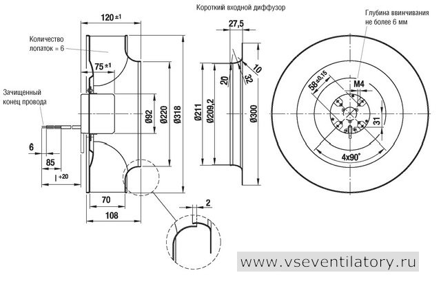 Каталог EBMPAPST (ЭБМ ПАПСТ) купить вентилятор R1G310 AD19 52 EBMPAPST (ЭБМ ПАПСТ) центробежный вентилятор R1G310-AD19-52